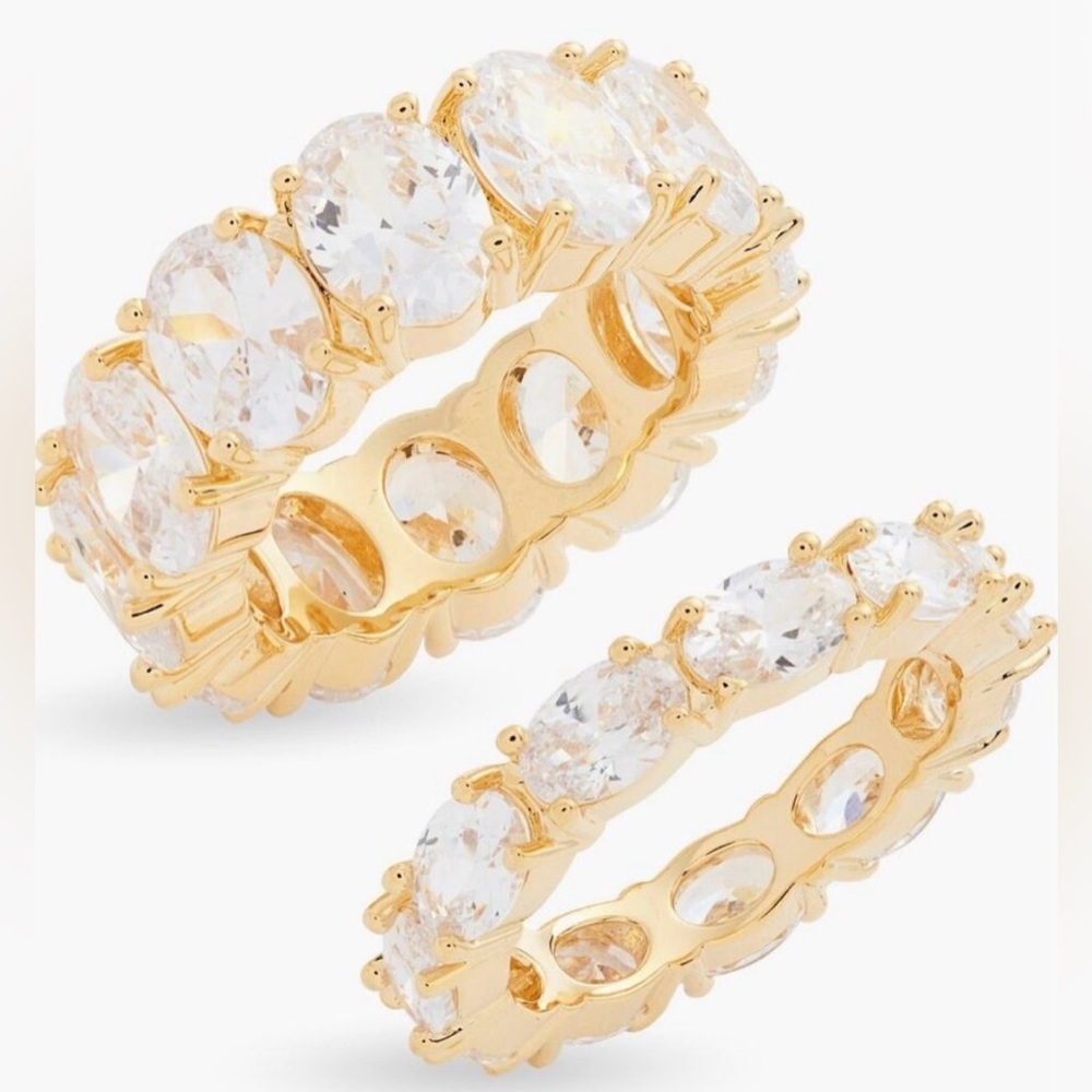 Nordstrom Set of 2 Oval Cubic Zirconia Rings